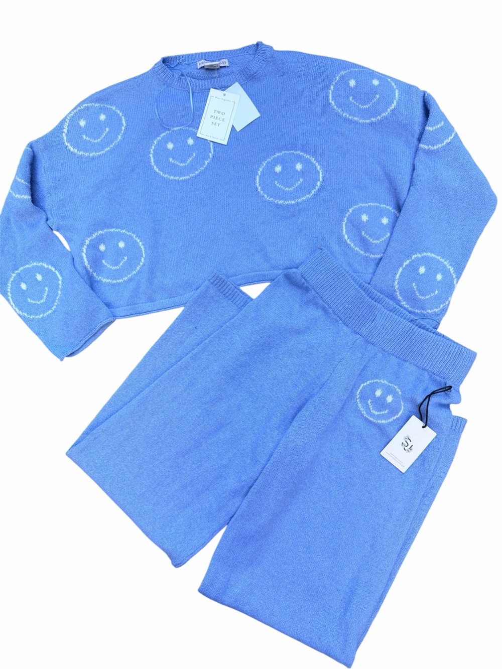 SINCERELY JULES Boho Blue Smiley Lounge Matching Set Size XS Women’s BRAND NEW